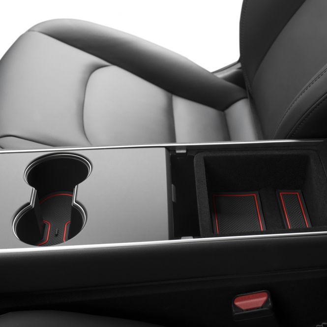 Hovedbilde Gummimatter - koppholdere og midtkonsoll- Tesla Model 3