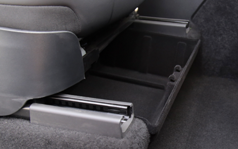 Storage drawer under front seat for Tesla Model Y