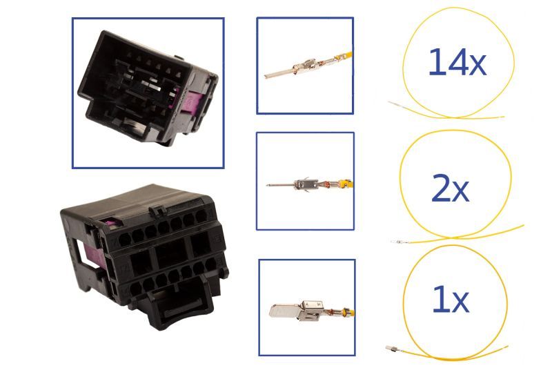 Repair kit connector 17 pin 4F0 972 575 socket housing for VW