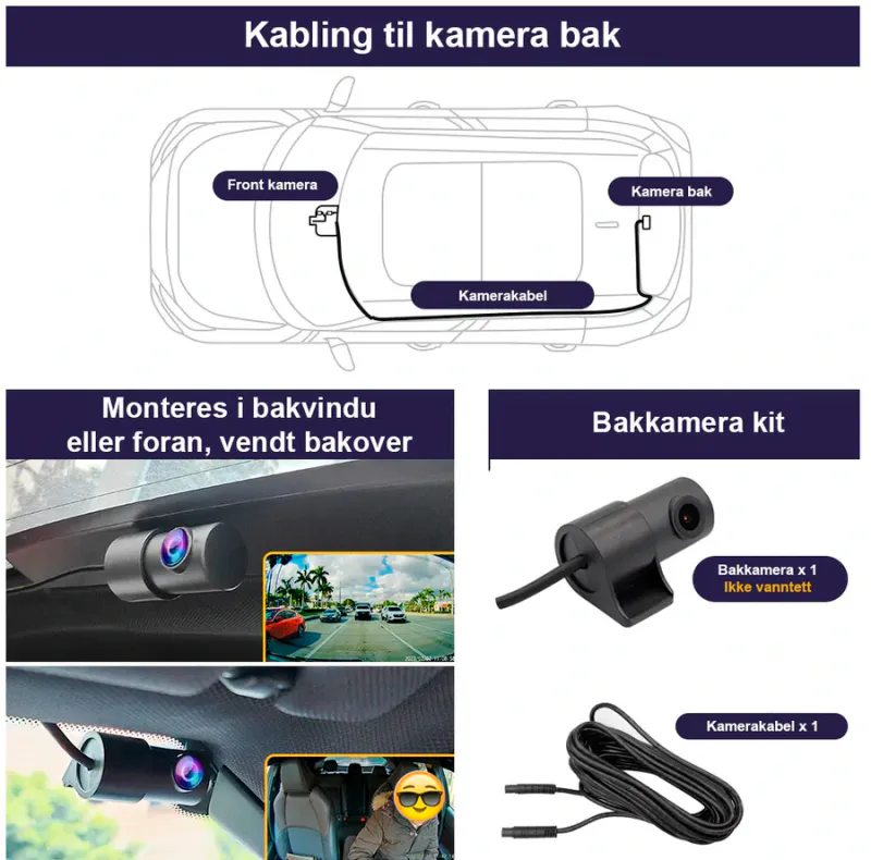 VW ID.7 FITCAMX (foran+bak) 4K Dashcam