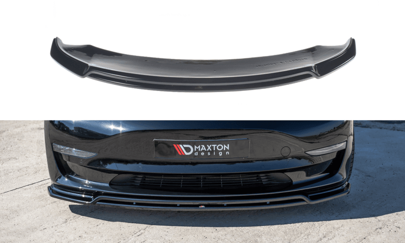 Fremre splitter / spoiler V.2 Tesla Model 3 - Maxton Design